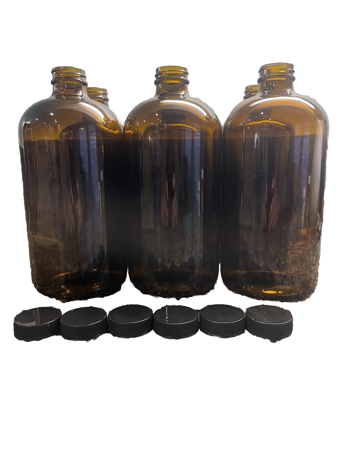 20- Pack  32oz   Boston Round Amber Glass Growler- Kombucha Bottle
