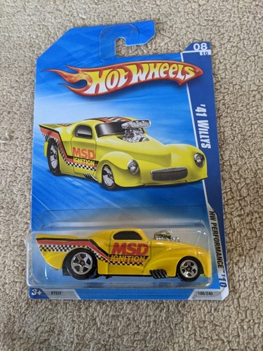 Hot Wheels 2010 HW Performance #08/10 amarillo 41 Willys 5 radios envío gratuito a EE. UU. - Imagen 2 de 4
