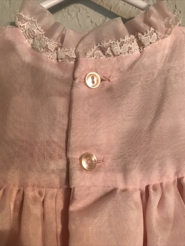 VINTAGE SWEET 'N SASSY Mädchen Kleid Größe 12 Monate rosa Rüschen Spitze geschichtet USA - Bild 6 von 12