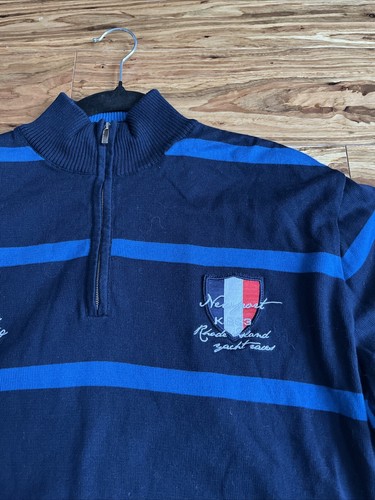 Maglione Paul & Shark Royal Yacht Club 1/4 Zip Striscia Newport Blu Taglia L Italia - Foto 4 di 10