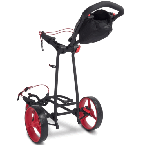 BIG MAX AUTOFOLD FF 3 WHEEL GOLF TROLLEY PUSH CART / BLACK / RED / 2025 MODEL - Picture 4 of 13
