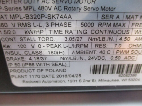 Servomotor AB Allen Bradley 1326AB-B515E-21-K5 155330 - Imagen 2 de 3
