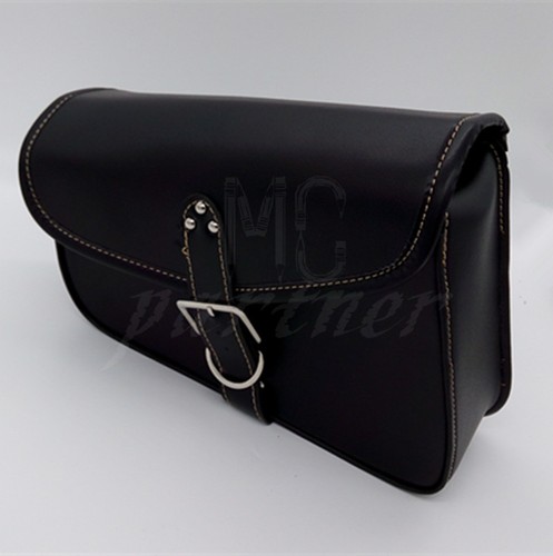 Bolso de montar negro cuero PU lado izquierdo para Harley Sportster XL 883 1200 - Imagen 4 de 9