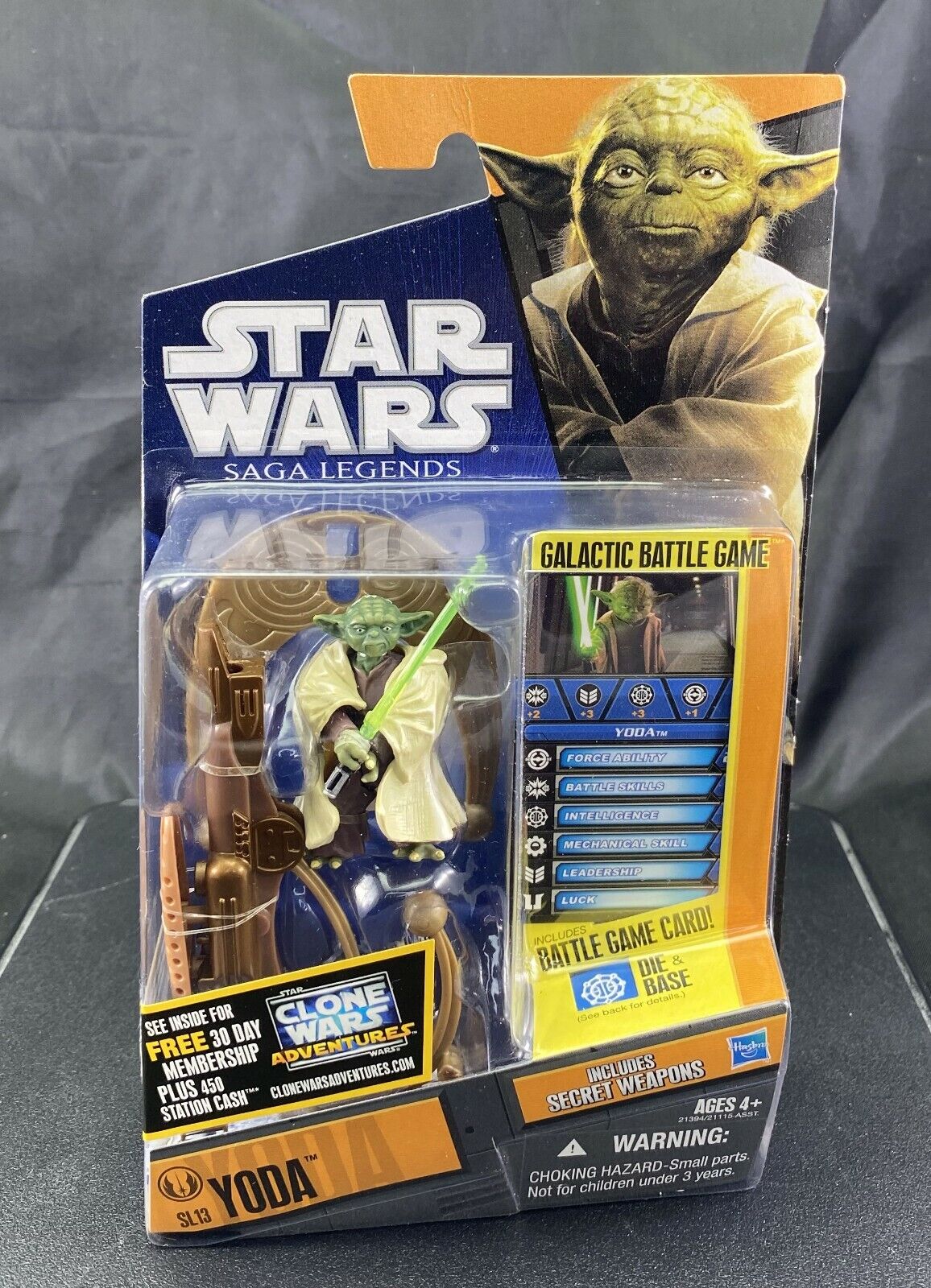 2011 Hasbro Star Wars Clone Wars & Movie Heroes YODA Galactic Battle Game  Card