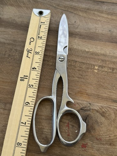 Tijeras de cocina vintage Flint Sheffield Inglaterra acero inoxidable forjado a mano - Imagen 11 de 11