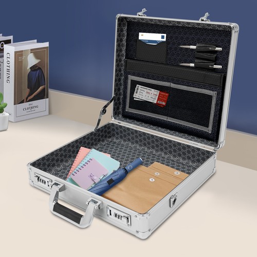 Hard Security Briefcase With Dual Combination Locks For Bussiness Men And Women - Picture 6 of 21