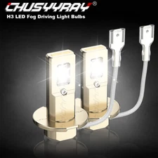 H3 LED Fog Light Bulb Conversion Kit 6000K Super Bright Super White High Power
