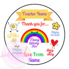 Thank You Teacher Stickers Heart Rainbow Star Plant End Of Term School Gift Tag