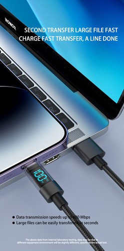100W PD Ricarica Rapida USB C a USB C Cavo Sincronizzazione USB IOS Caricatore con Display LED - Foto 18 di 22