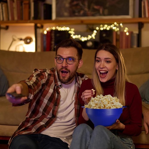 The Original Korcci Popper Popcorn in Silicone per Microonde, Microonde Blu - Foto 8 di 9