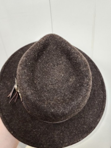 Scala Vintage Mens Wool Felt Hat. Size Medium. Vintage Cowboy Hat. Brown - Picture 4 of 8