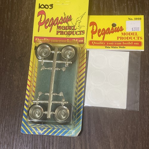 Pegasus Lowrider 1/24-1/25 model car GOLD deep wire wheel w/ white wall stickers