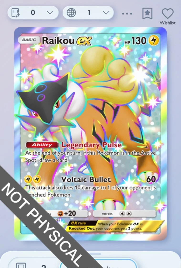 Raikou ex Pokémon TCG Cards for sale