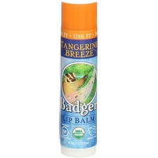 2 Pack Badger Classic Lip Balm Stick, Tangerine Breeze, 0.15 oz