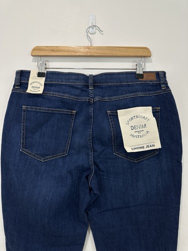 Sportscraft Nikki Jean Women AU 14 (35x23) Blue Denim Straight Crop Hi Rise NEW - Picture 14 of 19