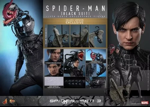 Nuevo En Stock Figura Hot Toys MMS728 Spider-Man 3 (Traje Negro) Versión Deluxe 1/6