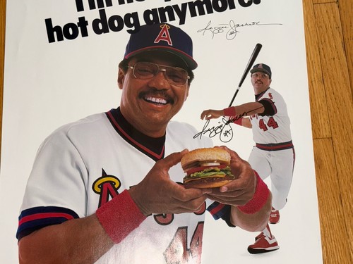 Reggie Jackson * FIRMATO * Poster originale Whataburger ristorante finestra 22x18 - Foto 8 di 14