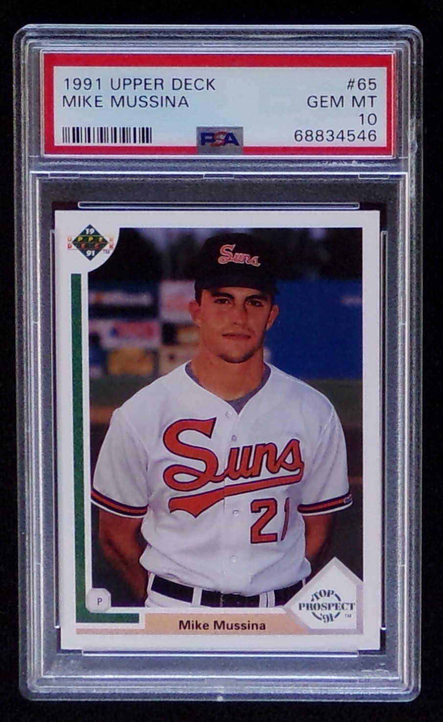 1991 UPPER DECK MIKE MUSSINA #65 ROOKIE CARD PSA 10 ** GEM-MT **