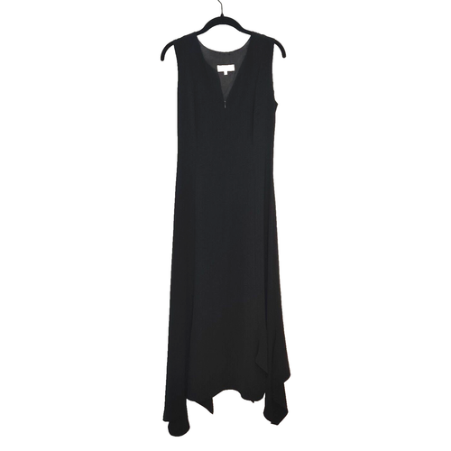 Abito midi donna Ivan Grundahl zip davanti taglia 6 nero senza maniche Lagenlook LBD - Foto 11 di 16