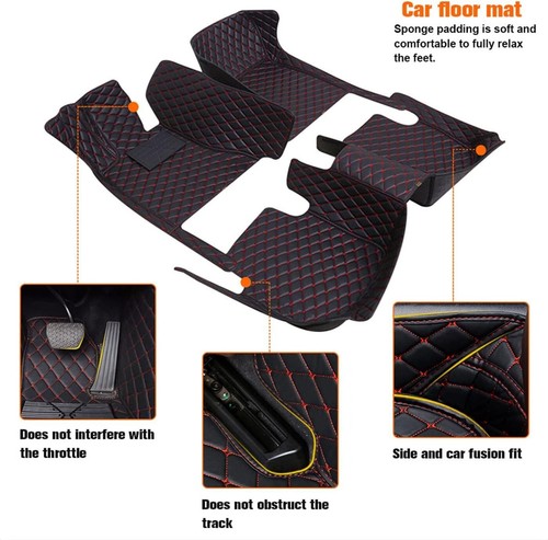 7PC 2-Schicht Auto Fußmatte für Volkswagen Touran15–25 5T 7seats LederAutomatten - Bild 7 von 12