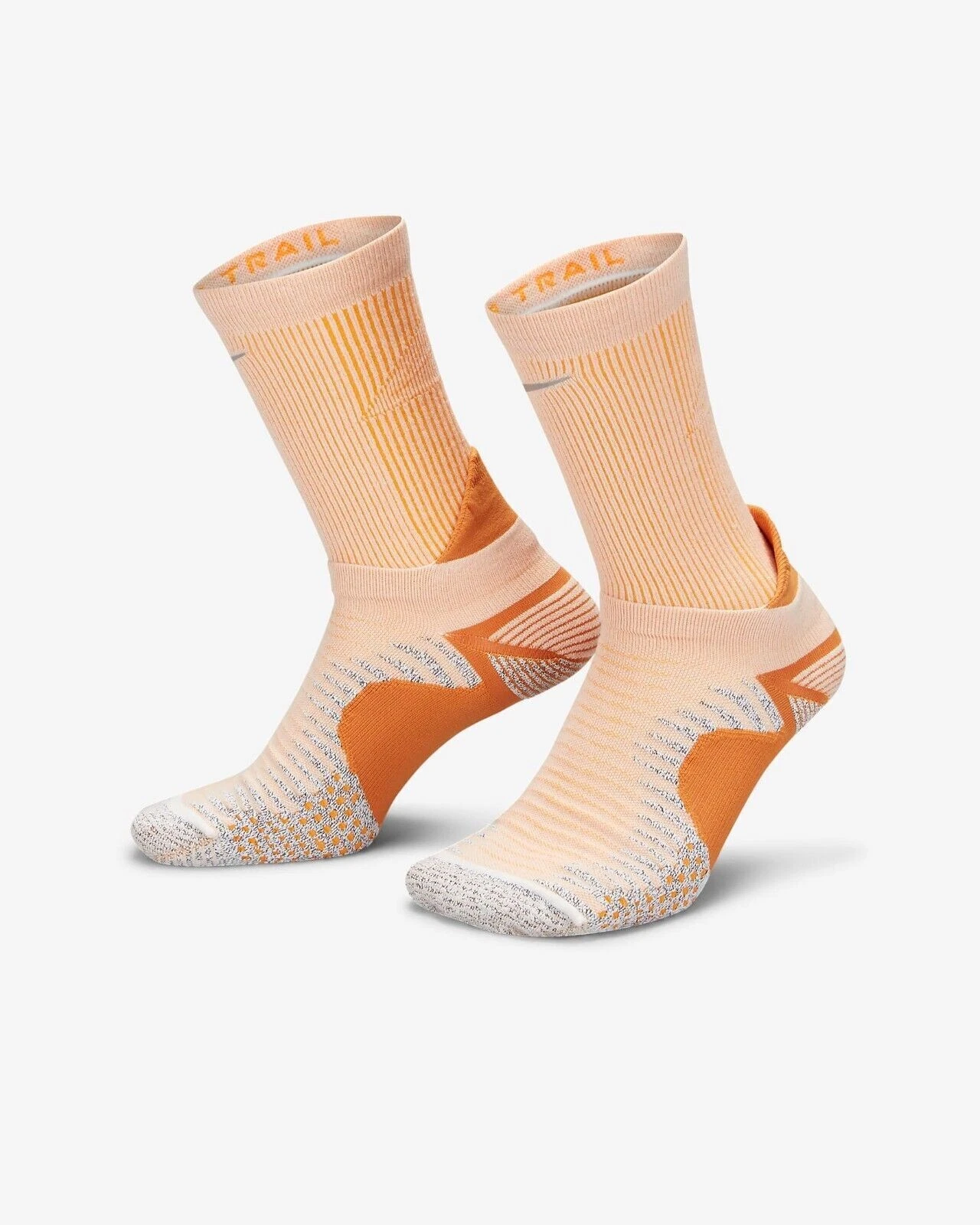 Nike Trail Running Wool Blend Crew Socks Mens Size 8-9.5 CU7203-030 Rare Orange