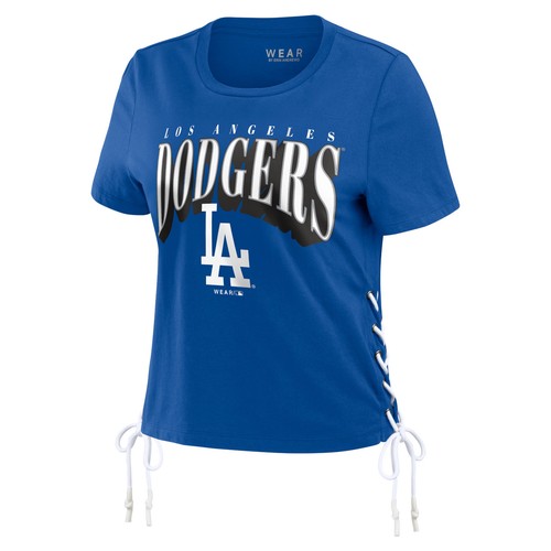 Women's WEAR by Erin Andrews Royal Los Angeles Dodgers Side Lace-Up Cropped - Bild 2 von 4