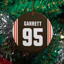 Myles Garrett 95 Jersey Inspired Christmas Ornament - Cleve Tribute Keepsake