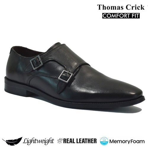 ZAPATOS OXFORD BROGUE FORMALES INTELIGENTES TRABAJO OFICINA DOBLE CORREA MONJE CUERO HOMBRE TALLA - Imagen 19 de 26
