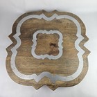 GG Collection Lazy Susan Wooden With Metal Detailing ~20" Diameter Square Heavy