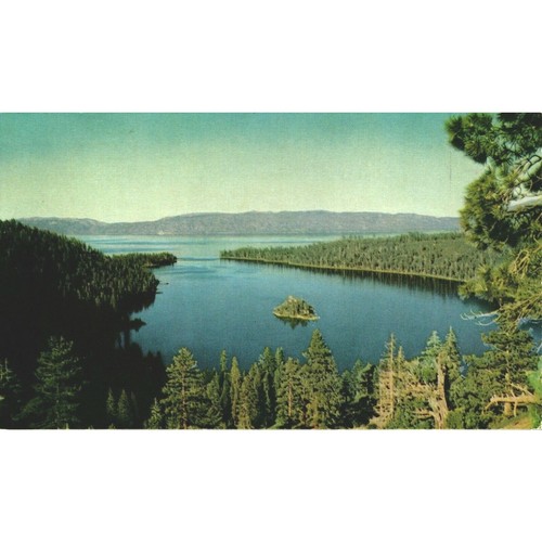 Postcard California CA Lake Tahoe Emerald Bay Union Oil Co #72 Chrome