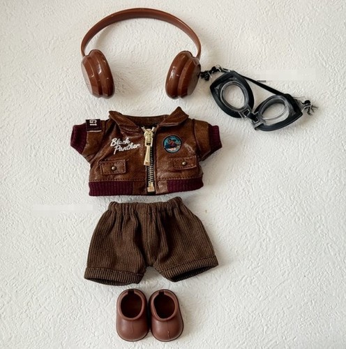 (No Toys) Set For LABUBU The Monsters Plush Doll Retro Leather Jacket Clothes - Picture 5 of 5