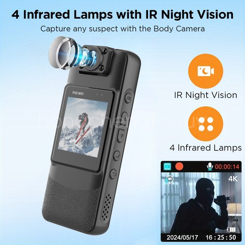 4K HD Wifi Mini Camera Sports DV IR Night Cam Police Law Enforcement Body Camera - Picture 11 of 24