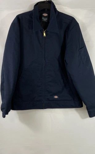 Dickies Men's TJ15 Insulated Eisenhower Work Jacket Navy Blue Full Zip Sz L - product listing photo