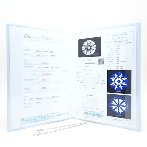 Platinum900/850 Necklace Diamond0.232ct UNDER‐N.VS-2 Diamond0.05ct /75584 - Picture 7 of 7