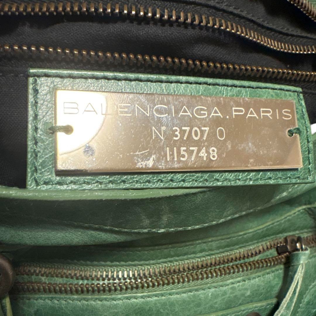 Balenciaga City 115748 green Leather 2Way Shoulder Handbag