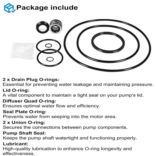 Pool Pump Gasket Seal O-Ring Rebuild Kit For Pentair SuperFlo SuperMax Kit 78 - Picture 4 of 12