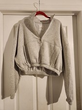 Lazy Sunday Cropped Sweatshirt Grey M
