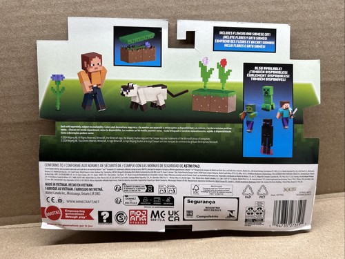 Paquete de 2 figuras de Minecraft 2025: MEADOW WANDERER ARI y gato siamés (con flores) - Imagen 3 de 3