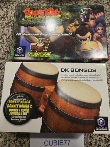 Lot Donkey Kong Jungle Beat (Nintendo GameCube 2005)+ extra DK Bongos, Both NEW