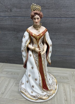 The Franklin Mint Faberge Empress Alexandra Porcelain Statuette 1989 Gold Statue