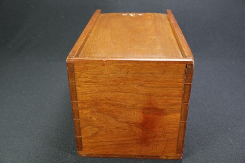 Antique 1890s Walnut Wood Candle Box Fantastic Dovetails Sliding Lid - Picture 21 of 23
