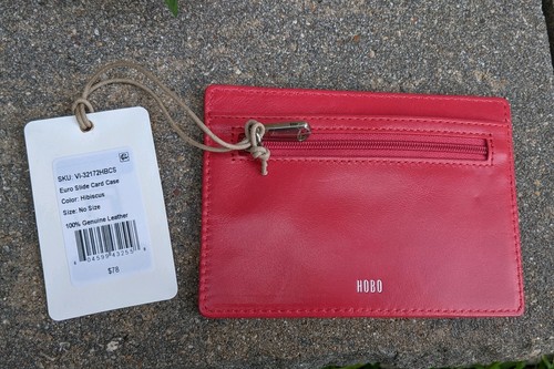 HOBO Euro Slide Leder Geldbörse Ausweis Kartenetui Hibiskus Neu mit Etikett