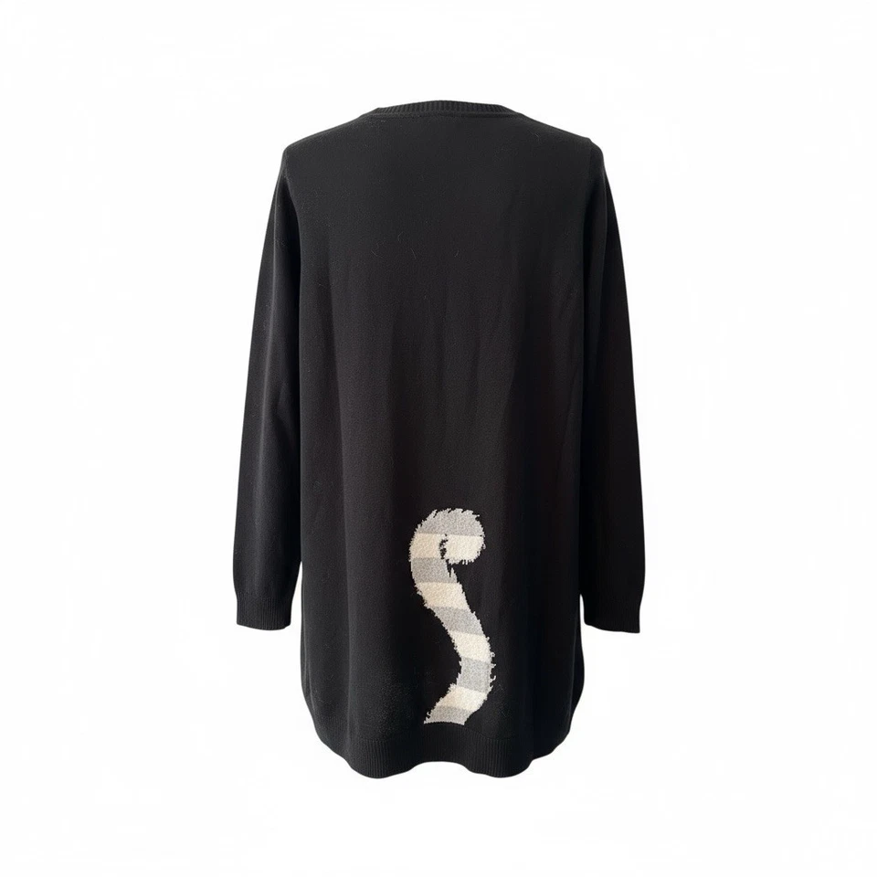 Suéter túnica VERVE AMI 1X XXL preto miado gato cauda nas costas R$64 - Imagem 3 de 4