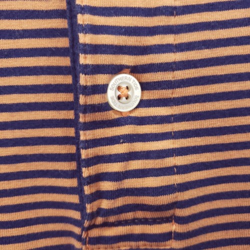 Southern Tide Polo Shirt Mens XL Navy Orange Stripe Skipjack Pima Cotton Stretch - Picture 4 of 11