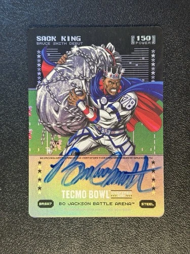 Bo Jackson Battle Arena Tecmo Bowl Inspired Ink Steel Sack King Auto Bruce Smith