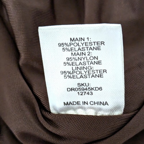 Meshki Kora braunes Kleid Gr. S asymmetrischer Saum Netzeinsatz fließend ärmellos - Bild 8 von 14