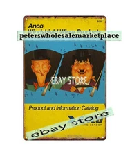 1989 Laurel and Hardy Anco Windshield Wiper Products tin sign