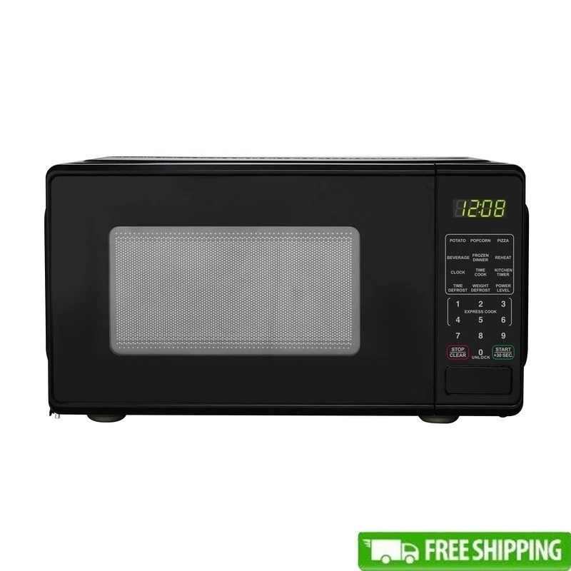 Compact 0.7 Cu ft Countertop Microwave Oven 700 Watts Kitchen Timer Child Lock