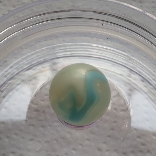 ?Vintage Vitro Ágata Conquistador Mármol- Elegante Parche "V" Azul Blanco Brilla - Imagen 10 de 24