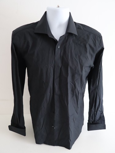 Guthrie & Valentine Tailored Fit Black Formal Shirt Size 16 French Cuffs